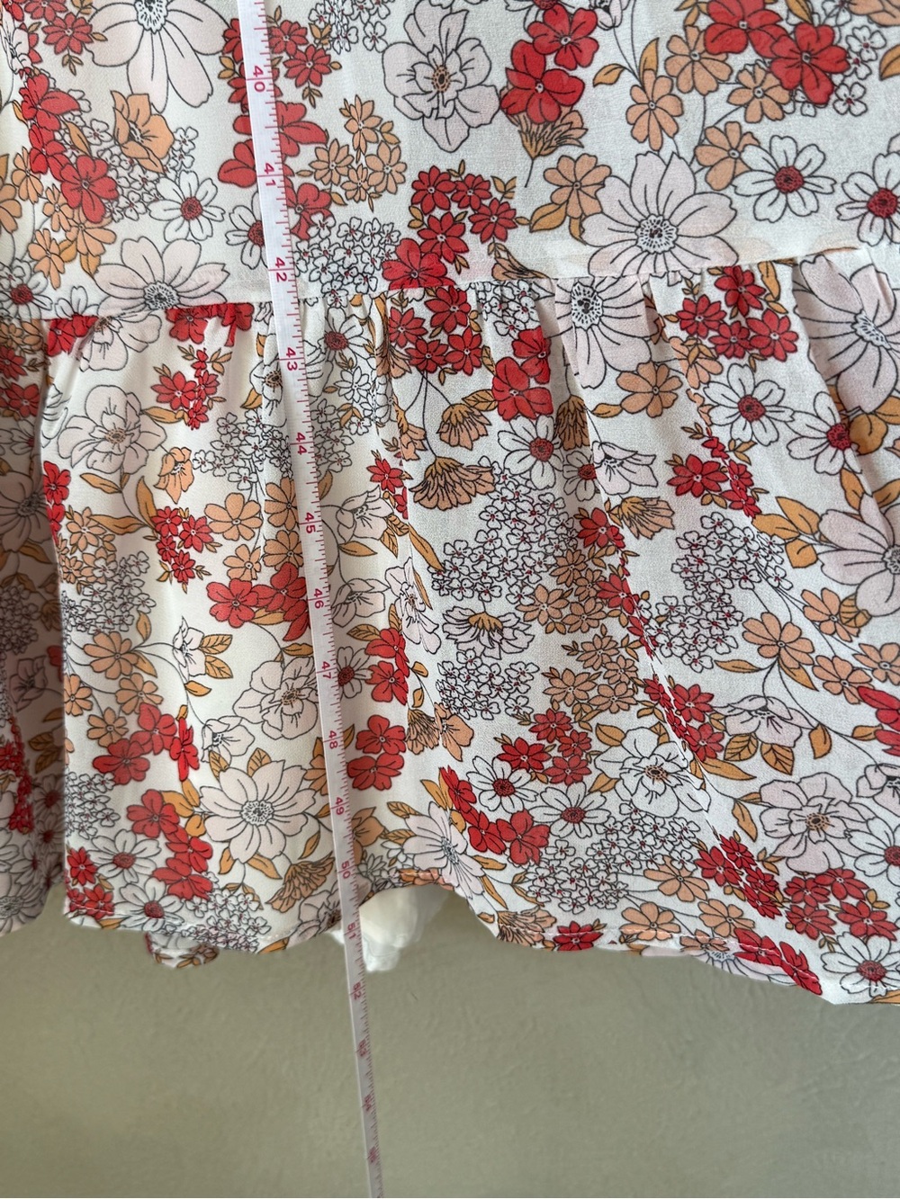 Natural Life - Sheer Multi Floral V Neck Tiered Bell Sleeve Maxi Dress - Size XS - Picture 4 of 7